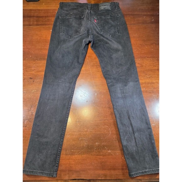 Levis 511 Slim Fit Jeans Mens 32x32 Black Faded Denim WaterLess Pants - Picture 6 of 9